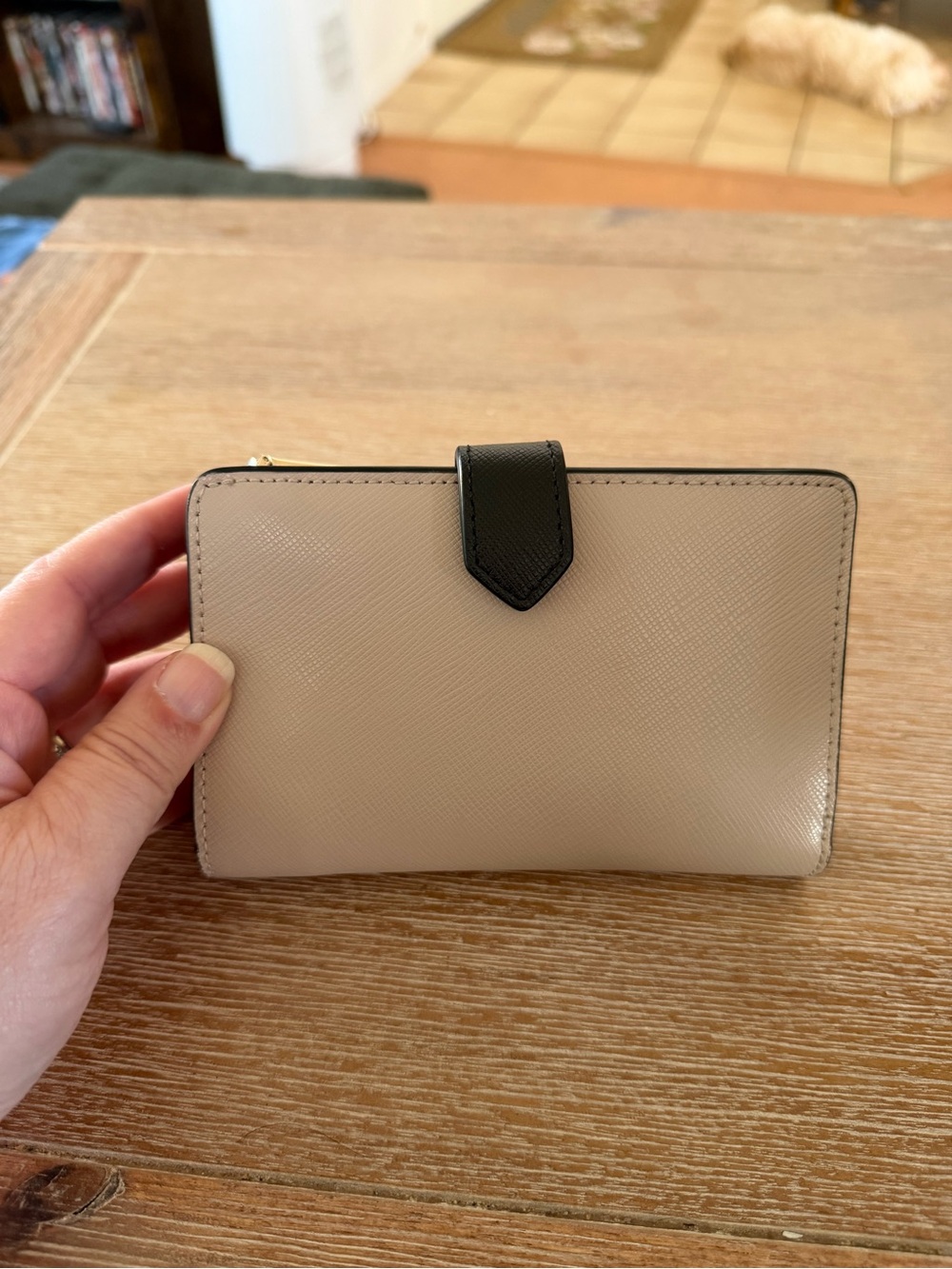kate spade Two-Tone Black and Beige Compact Wallet - Picture 2 of 8
